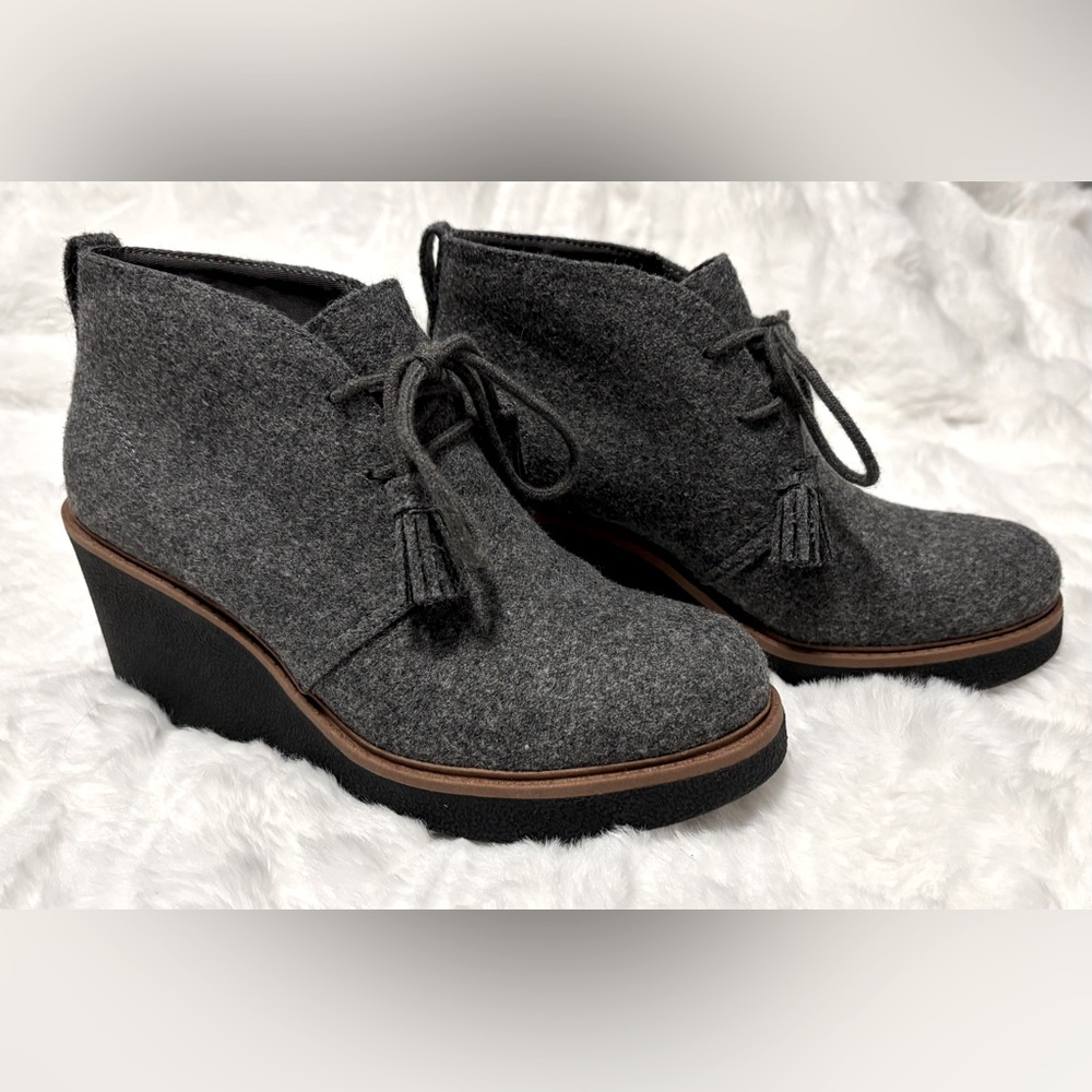 Gray Women's Wedge Ankle Boots